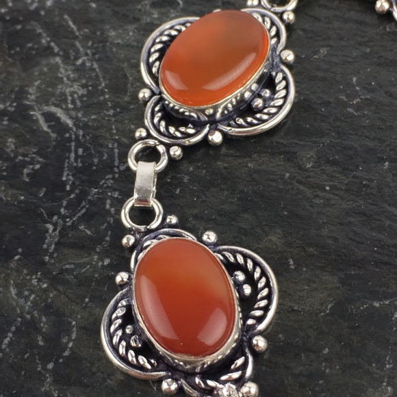 Agate Stone Toggle Bracelet 7.5 8 - Picture 7 of 10